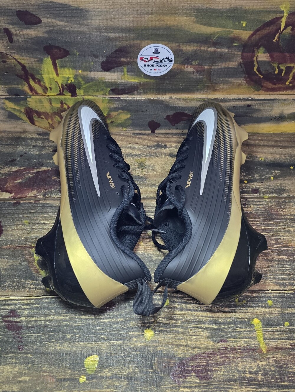 Nike Air Vapor Speed 3 Football Cleats Black Gold FB3303-003 Men's Size 11, 12 - Picture 4 of 9